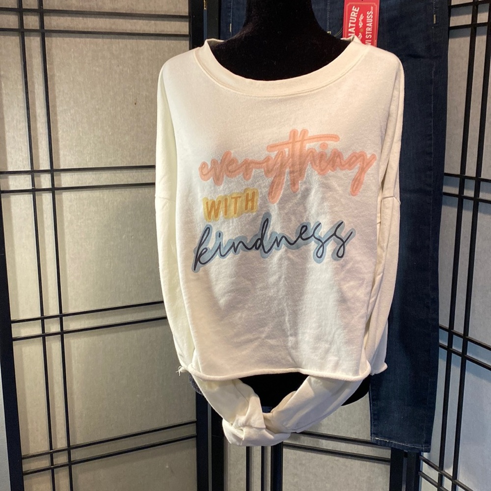 Grayson threads size 1X cropped sweatshirt EVERYTHING WITH KINDNESS